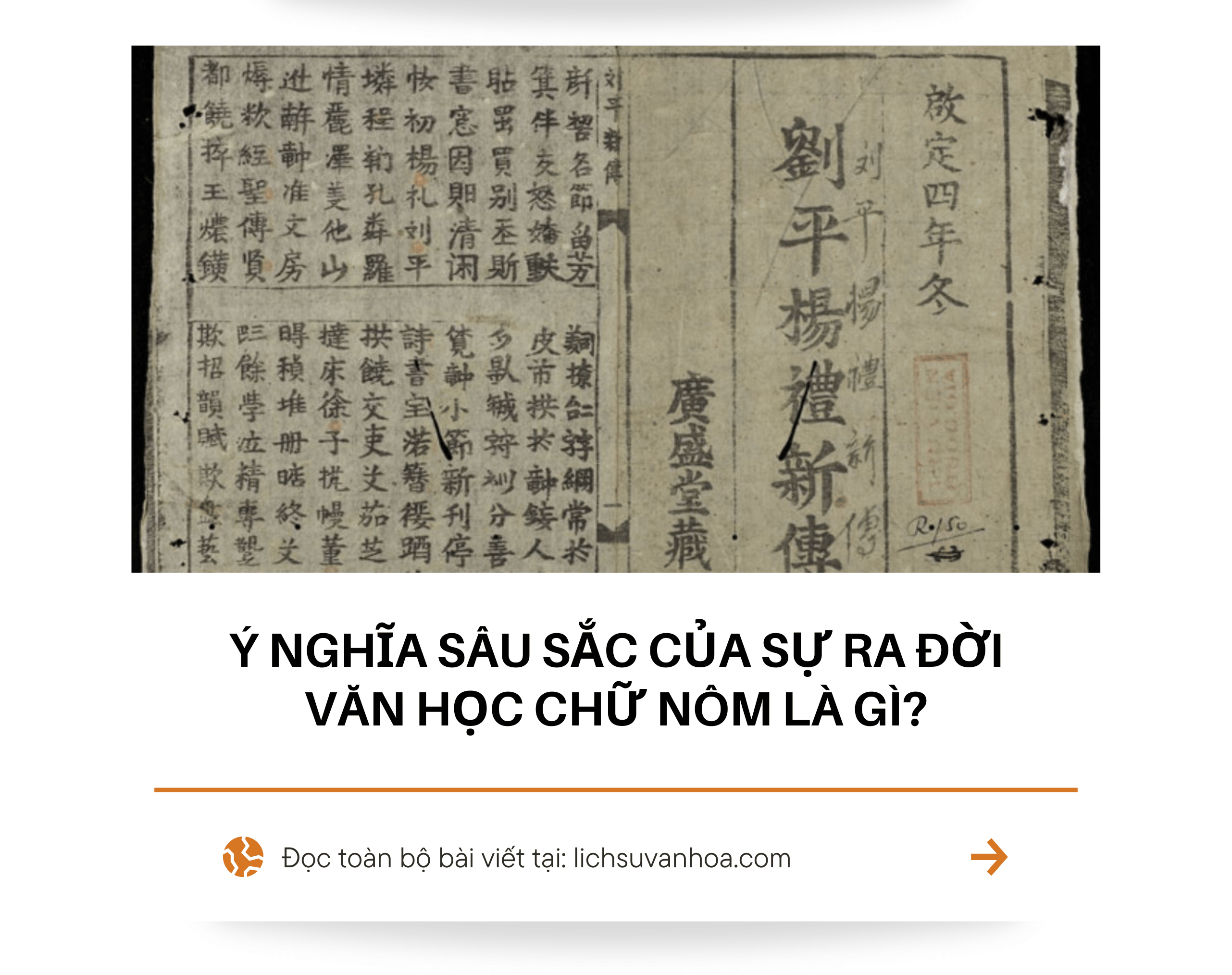 Van Hoc Chu Nom Ra Doi Co Y Nghia Gi